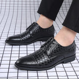 Zingj Formal Men's Fashion Business Casual Leather Shoes Versatile Fashion Single Shoes Wear-Resistant Black Plus Size Men's