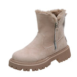 Boots 2025 Winter New Velvet Women's Shoes Warm Boots Cotton Shoes Large Size Women's