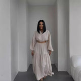New With Long-Sleeved Top Folded Open Skirt