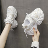 Shoes Women's Thick Back Retro 2025 Spring To Increase The Old Dad Shoes Small Net Mesh Casual Shoes