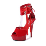Zingj Model Shoes Fine Heel Sexy Black Waterproof Table 13Cm15cm Hate Sky High Heel Sandals Female