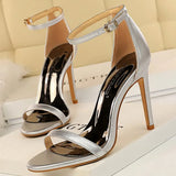 Shoes Super High Heels 11cm Women Shoes Patent Leather Woman Pumps Sexy Women Heels Stiletto Open Toe Ladies Shoes