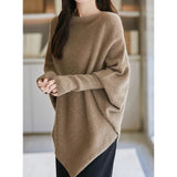 Plus-Size Sweater Loose Shawl Fashion Bat Shirt Women 2025 Sweater Lazy Top Cover Meat Jacket