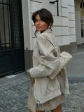 2025 Fashion Clip Velvet Texture Loose Flying Jacket Women