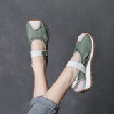 Layer Of Cowhilla Retro Color Mary Treasure Shoes Women 2025 Spring And Summer New Word With Flat Bottoms With Shallow Single