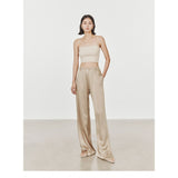 Wide Leg Pants Female Summer High Waist Hanging Feeling Pants Female Spring And Autumn Straight Tube Casual Floor Trousers Cloud