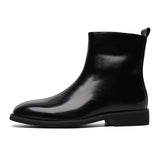 2025 New Male British High Gang Middle Set Foot Side Zipper Big Head Retro Platform Work Boot