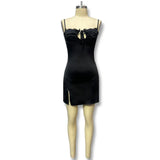 Women's Clothing In Autumn 2025 Sexy Lace Slings Tyings With Bare Back Open Fork Dress
