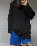 Spring And Autumn New Solid Color Long-Sleeved T-Shirt Women Hot BF Wind Lengthn Cotton Top