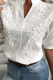 Summer Embroidery Women Blouse Fashion V-neck Lantern Sleeve White Shirt Woman Vintage Tops Cotton Female Blouses