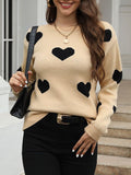 And Winter New Sweater Women's Loose Love Embroidered Color Collar Knitted