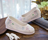 Zingj Shoes Round Head Spring And Autumn Ancient Style Students Embroidered Cloth Shoes Ancient Costume Stage Play Dance Shoes Women's Shoes Single