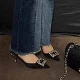 New Wedding Shoes French Tip Finger High Heel High Heels Femininity Senior Sense Buckle Shallow Single