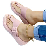 Women's Shoes 2025 Summer New Women's Cool Slippers Beach Loose Cakes And Thick-Solled