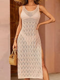 Loose Long-Slendinal Side Open Fork Beach Hollow Knitwear Sunscreen