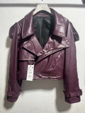 Women's Street Trend Locomotive Wind Sheep Leather
