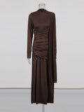 Temperament Dress Autumn 2025 New Solid Color Trim High-End Design Metal Decorative Dress