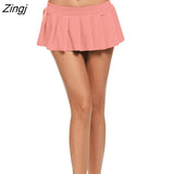 Women Girls Solid Summer Micro Dance Club Skirt Mini Bodycon A Line Metallic Polyamid Mini