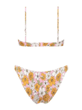 Floral Print Smocked Bikini Set-Outfit