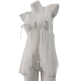 Pajamas Female Senior Lace Front Buckle Fork Mesh Slim Transparent Pure Desire Sling Aja Skirt Home