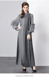 Folds Solid-Colored Dress Women's Niche Light-Cooked Three-Dimensional Flowers Loose Thin-Skinny Long