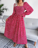 Spring And Summer Collar Long-Sleeved Holiday People Cotton Dress 100 Folds Long Dress Women's