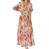 Women's Open-Sleeved Dress Print With Large Dress Dress Women