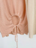 Zingj Temperament Super Gentle Wind Knit Short Sleeve Jacket Female Solid Color Back Hollow Out Rope Tie Knit Short Sleeve