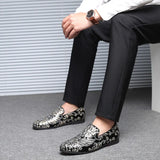 Zingj Men's Versatile Floral Sequins Casual Plus-Size Fashion Loafers With Men's