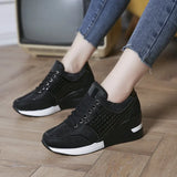 2025 New Ins Tide Large-Size Slope And Mesh Sneakers Women Cross-Lace Casual Single