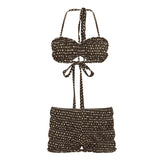 Summer Seaside Holiday Wind Sexy Wave Spot Hit The Tie Strap Hanging Neck Small Sling Low-Waist Shorts
