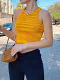 Jacquard Cropped Knit Tank Top- Outfit