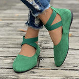 Summer New Shallow Mouth Tight Strap Round Head Women's Shoes Flat Floor Dance Mother Single Shoe