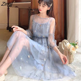 Dresses Women Korean Style Patchwork Sequins Sweet Elegant Trendy Leisure Ulzzang Girls Summer Holiday O-neck Party