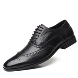 Zingj New Men's Plus Size Dress Leather Shoes Fashion Block Business Men's Shoes Korean