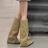 And Winter New Pointed Thick And Trouser Boots Girl Retro But Knee Boots High And Western Cowboy Boots Knight