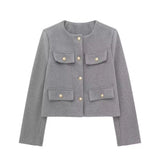 And Winter New Women's Small Fragrant Fashion Button Dress Short Suit Jacket
