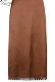 Vintage Y2K Aesthetic High Waist Skirt Lace Patchwork Harajuku Long Skirt Gothic Clothes 90s Straight Woman