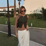 Women's Clothing Explosion Three-Color Round Collar Knitted Sleeveless Vest