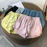 Zingj Summer New High-Waist Ins Trendy Shorts Female Pink In Korean Version Of Wide-Leg Hot Pants Sports Beach