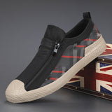 Autumn New Board Shoes Breathable Korean Version Of The Trendy Shoes Zipper Casual Shoes Low-Top Sports Lattice Men's