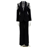 Star Fashion New Heavy Industry Nails Set A Buckle Suit Jacket Trousers