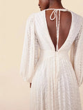 Women's Dress Dress Long Sleeves Oversized Swing Flower Folding Lantern Sleeve Dress Woman