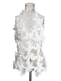 Blouse Women 2025 Spring New Sexy Hot Girls Three-Dimensional Flowers Spliced High-Sensing Sling Vest
