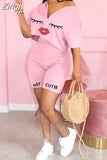 2 Piece Set Women Tracksuit Summer Outfits Loose Top Biker Shorts Sweat Suits Lounge Wear Two Piece Matching