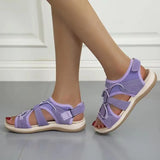 Sandals Summer Beach Shoes Women's Round Head Breathable Casual Sandals Large Flat Beach