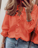 Women's Urban Leisure Long Sleeve Ruffle