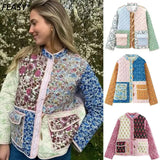 Women's Autumn And Winter New Multi-Color Street Fashion Printing Spliced Cotton