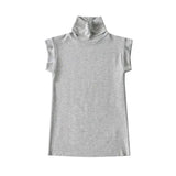 Pure-Want Wind Vest Bottom Shirt Women's New Sleeveless Half-High Collar Hottie