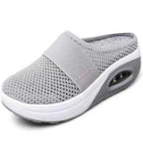 Summer No Heel One-Legged Pedaled Women's Shoes Lazy Shoes Large-Size Thick-Soled Shoes Air Cushion Mesh Breathable Half-Slipper